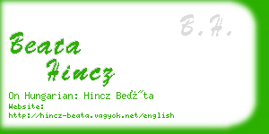 beata hincz business card